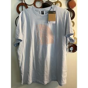 The North Face Women's Plus Pink Half Dome Short Sleeve Light Blue Tee Size XL